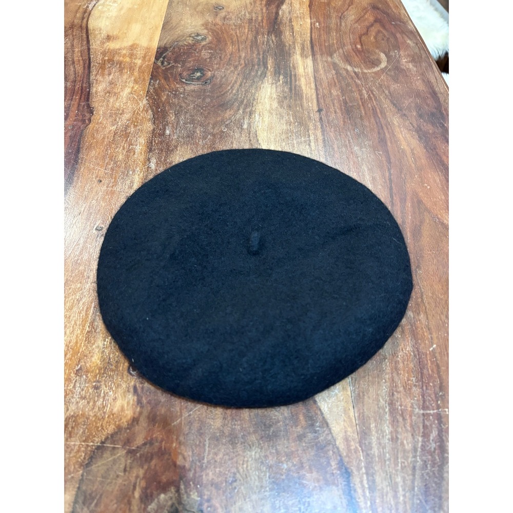 One size fits all beret women os black wool felt classic french style tam hat